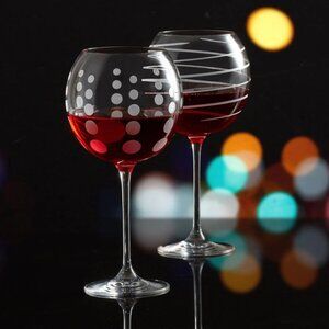 Mikasa Crystal Wine Glasses Set Of 4, Cheers Balloon Glasses, Gift For Mom